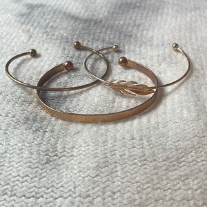 Gold/copper colored accent bracelets